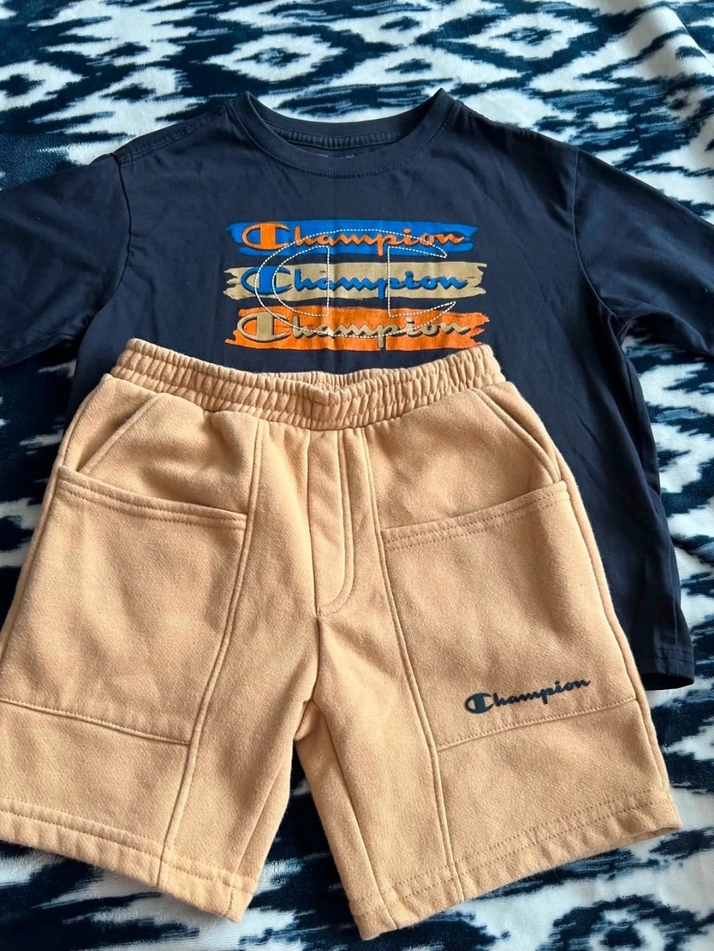 Champion Kids Tan Fleece Shorts with Elastic Waistband